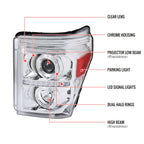 Spec-D 11-16 Ford F250 F350 F450 Projector Headlights Chrome