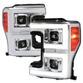 Spec-D 17-19 Ford F250 F350 F450 Pro Headlights SEQ Chrome