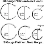 Real Platinum Nose Hoop - Hypoallergenic & Luxurious