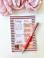 Red Stripe Daily Checklist Notepad Memo Sticky Notes