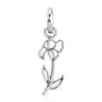 February Amethyst Birthstone Charm - Flower (Iris)