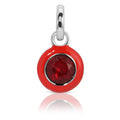 January Garnet Birthstone Charm - Round