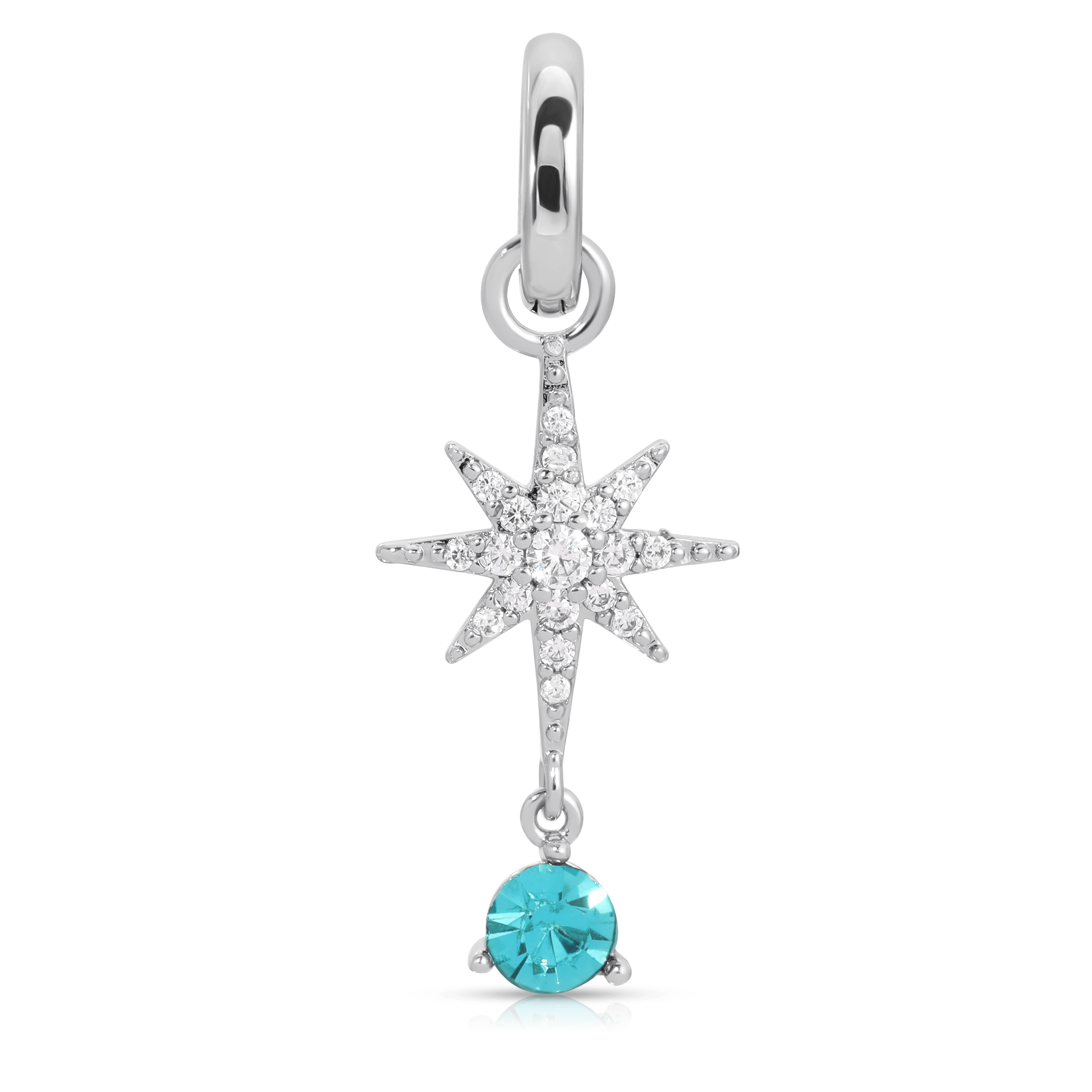 March Aquamarine Birthstone Charm - Star