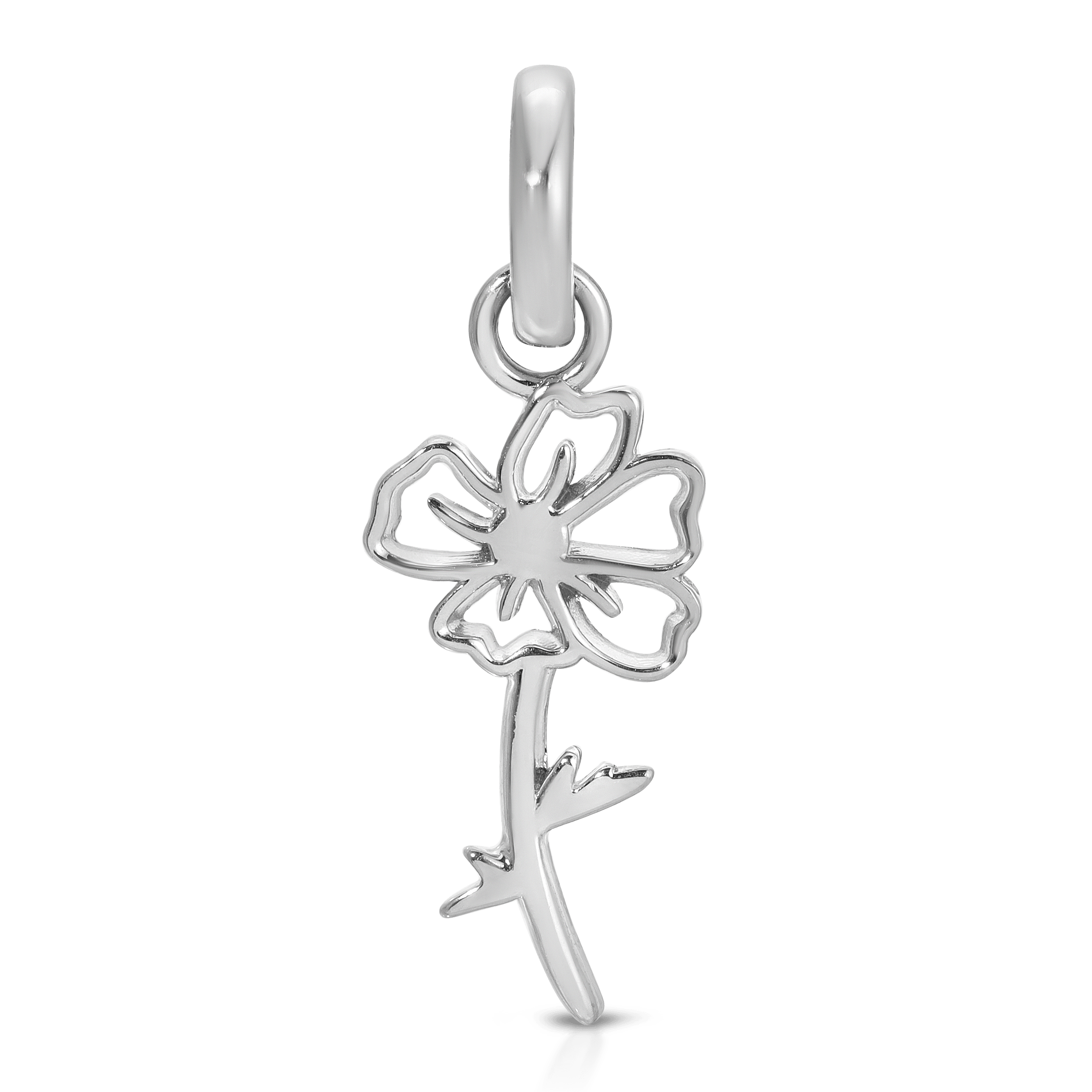 August Peridot Birthstone Charm - Flower (Poppy)