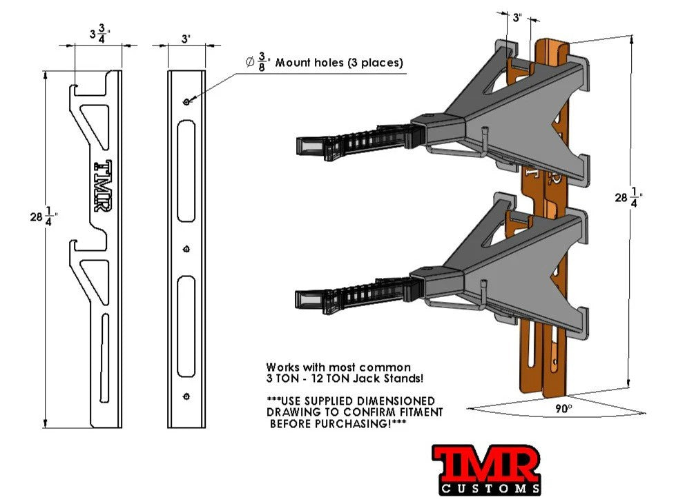 TMR LARGE Jack Stand Storage Rack - PAIR