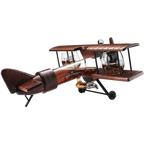 Whiskey & Wine Decanter Airplane Set and Glasses Antique Wood Airplane - The Wine Savant Whiskey Gift Set and 2 Airplane Glasses, Pilot Gift Moving Parts- Alcohol Related Gift, BAR DECOR Large 21"