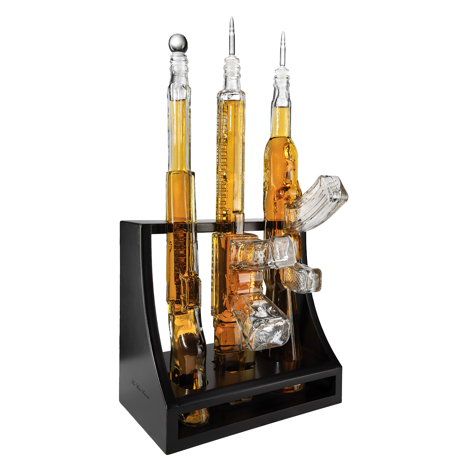 3 Gun Whiskey Decanter Set — AR-15, AK-47 & Rifle, 1000ml