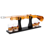 Shotgun Whiskey Decanter Set - Limited Edition - 800 ml & 4 12oz Bullet Glasses - Unique Gift - Drinking Party Accessory, Handmade Gun Liquor Decanter, Tik Tok Gun Decanter Gifts for Dad
