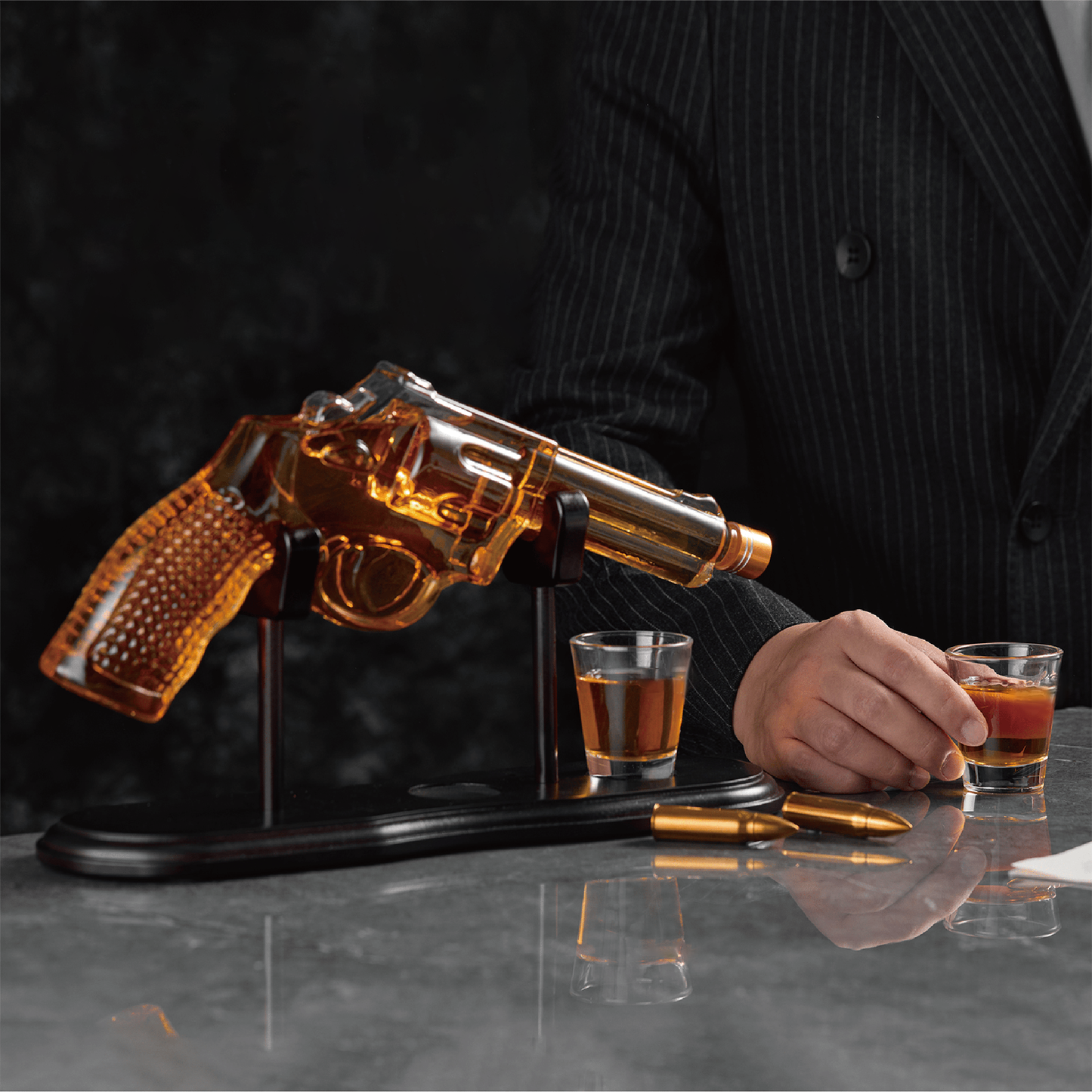 Gun Whiskey Decanter Set — Pistol, 300ml with Shot Glass