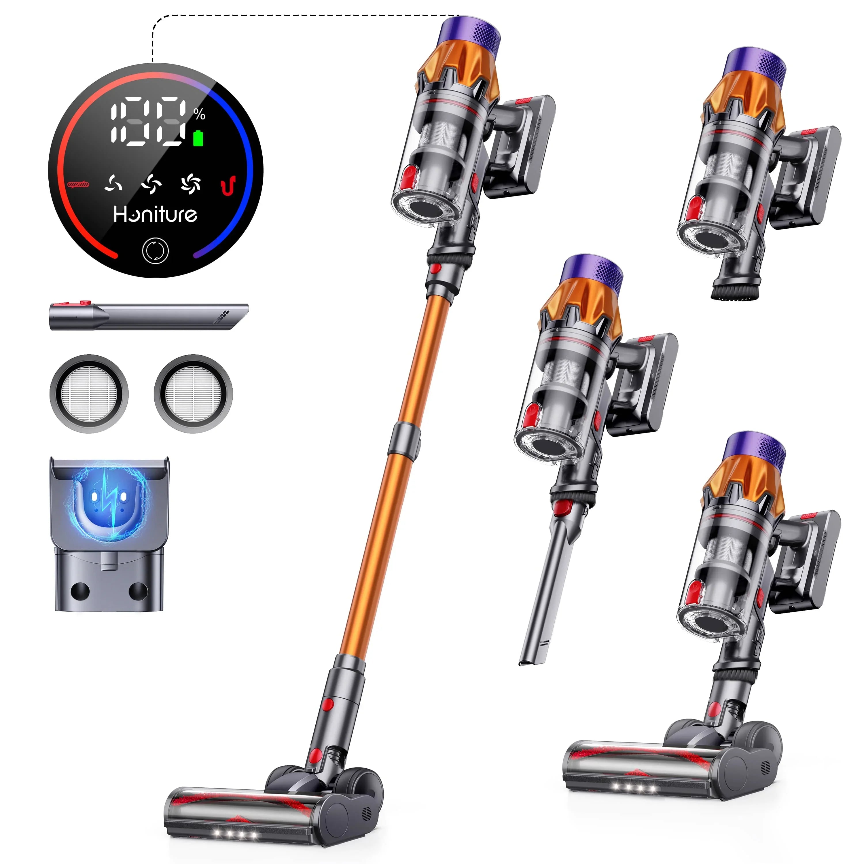 Honiture X7 Cordless Vacuum – 45KPa Suction, 60-Min Runtime & HEPA Filter