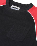 Mens Short Sleeve Raglan Tee - Color Block Retro Casual T-Shirt