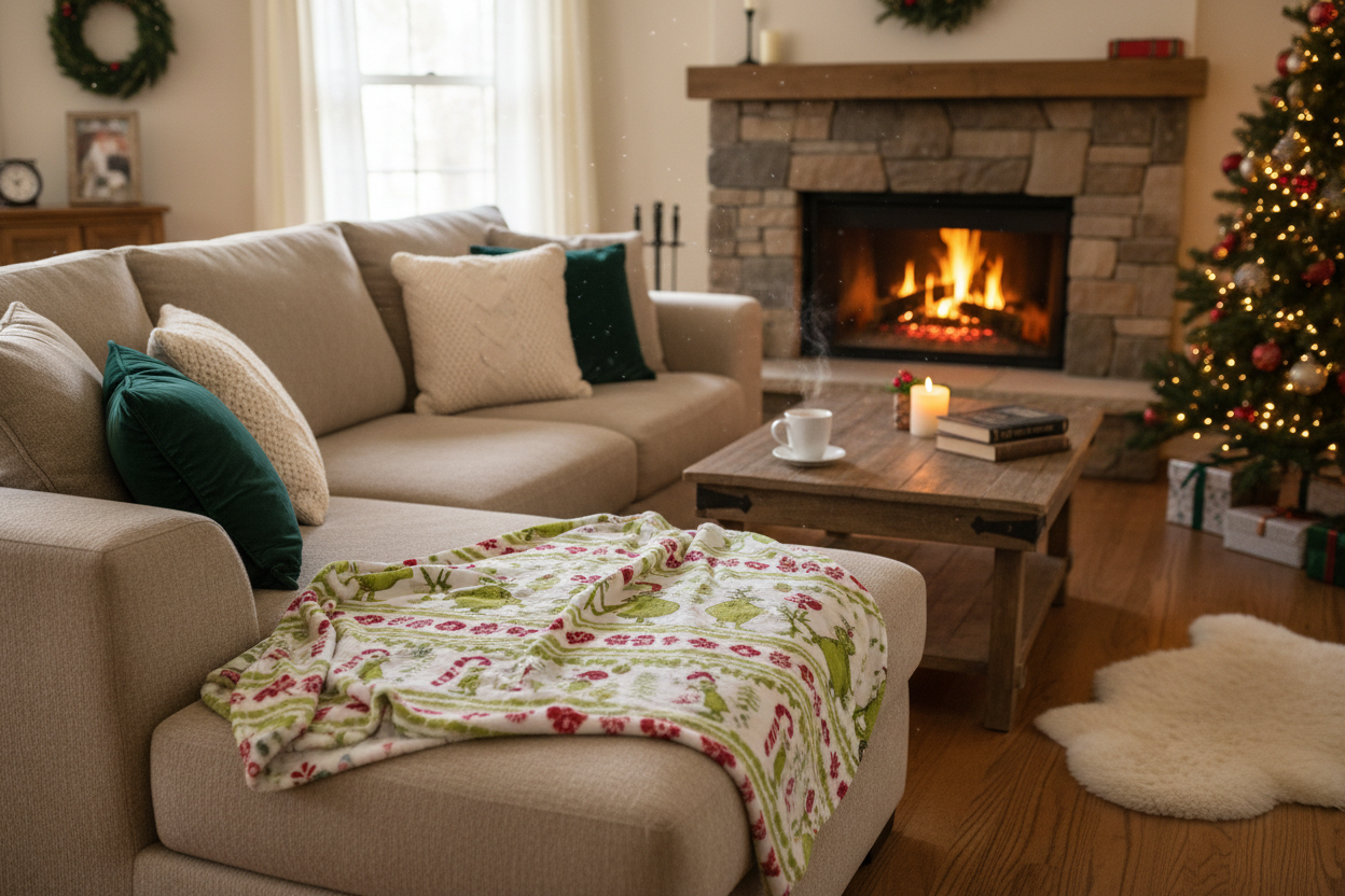 Grinch Blanket Lifestyle