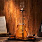 Guitar Whiskey Decanter Set — 1000ml with 2 Glasses & Mahogany Base