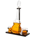 Guitar Whiskey Decanter Set — 1000ml with 2 Glasses & Mahogany Base