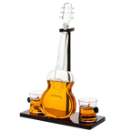 Guitar Whiskey Decanter Set — 1000ml with 2 Glasses & Mahogany Base