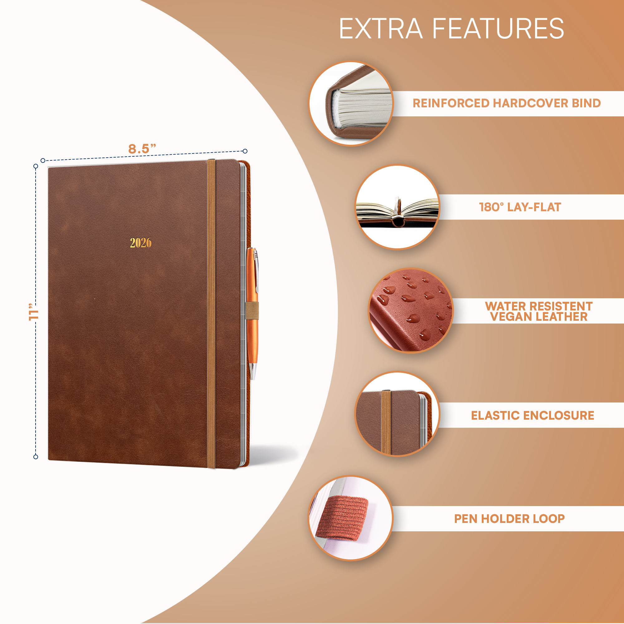 A4 Leather Appointment Book 2026