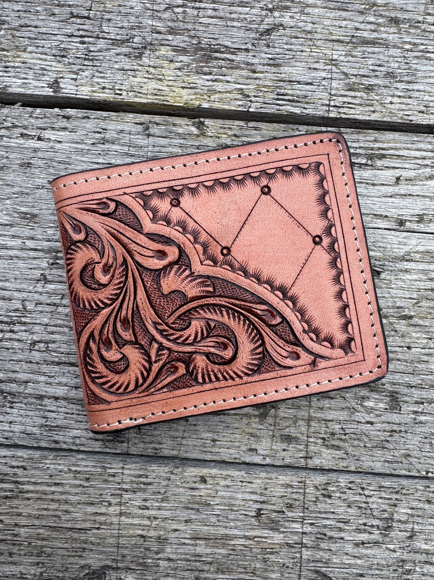 Men's Western Tooled Leather Bi-Fold Wallet — 3 Styles
