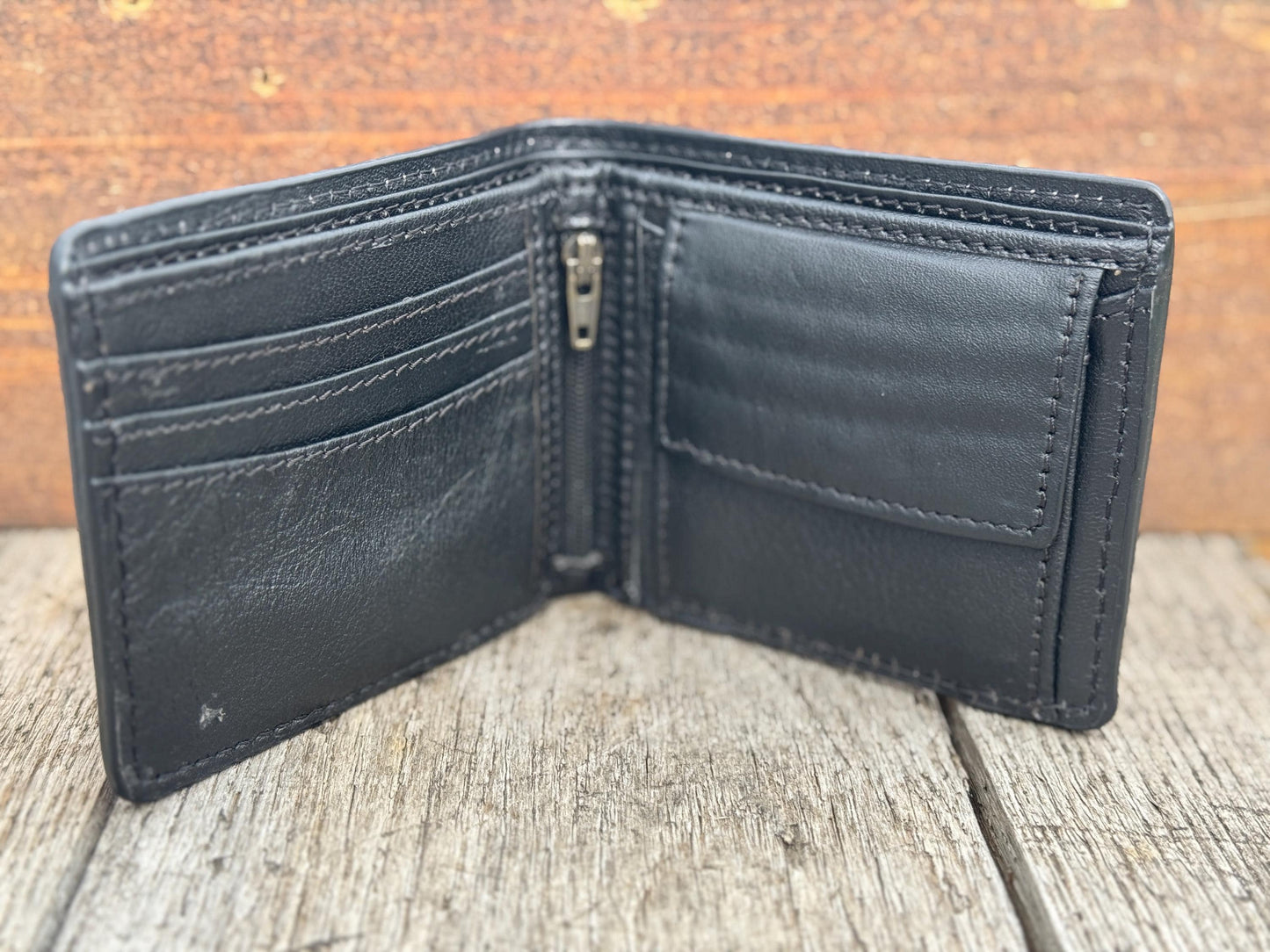 Men's Western Tooled Leather Bi-Fold Wallet — 3 Styles