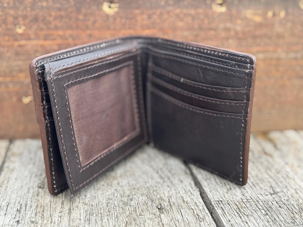 Men's Western Tooled Leather Bi-Fold Wallet — 3 Styles