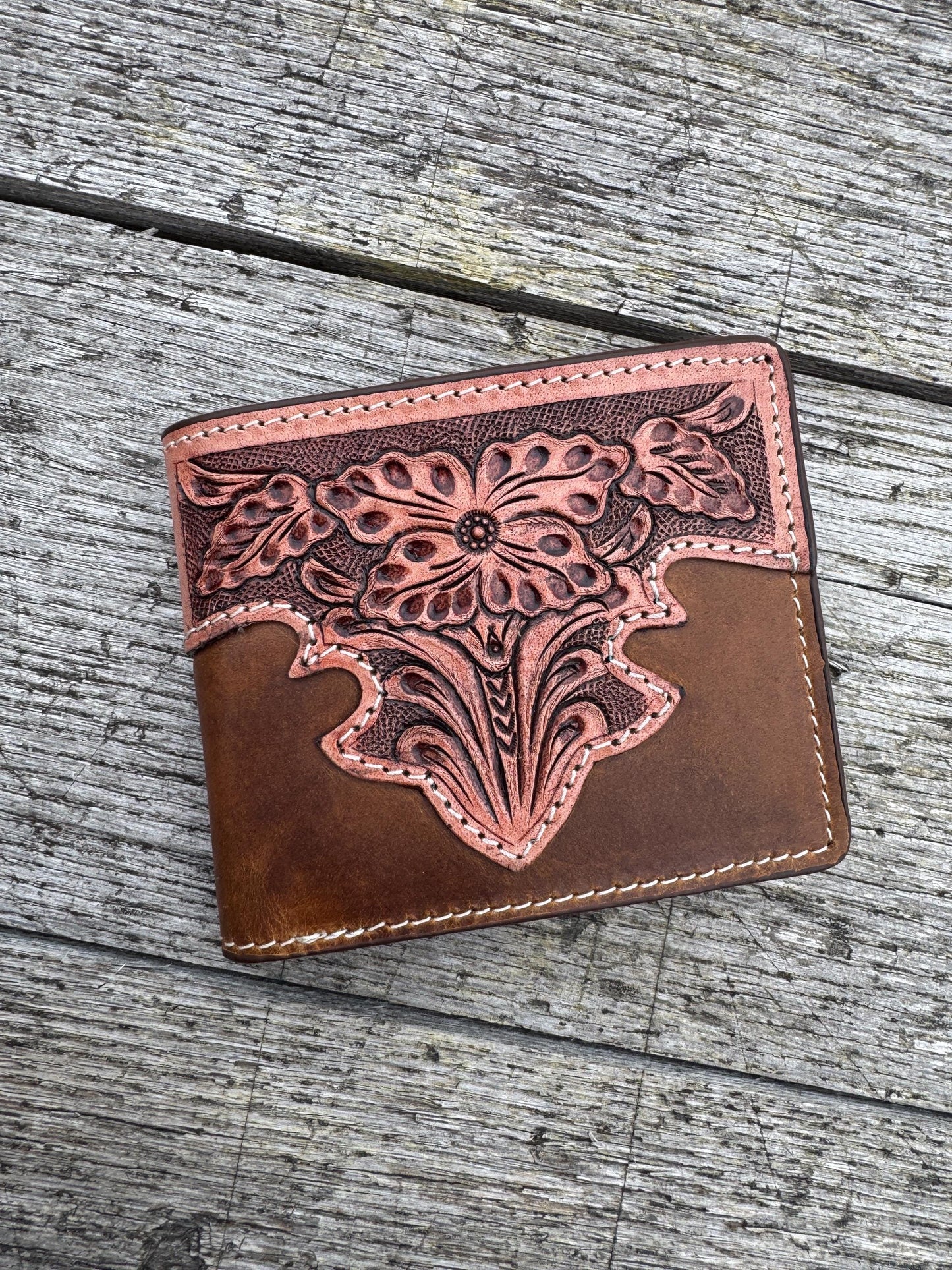Men's Western Tooled Leather Bi-Fold Wallet — 3 Styles
