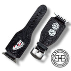 Men’s Western Tooled Leather Watch Band by Double B Wild Rags Fits 42mm 44mm 45mm
