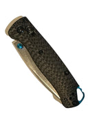 RockinEDC Stonewashed CPM-S90V Carbon Fiber handle Pocket Knife 533 Style Bar Lock Camping Fishing Hunting