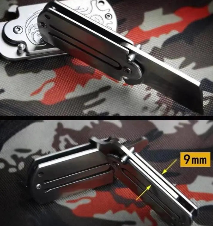 Mini D2 Folding Knife Keychain Stainless Steel Bottle Opener EDC