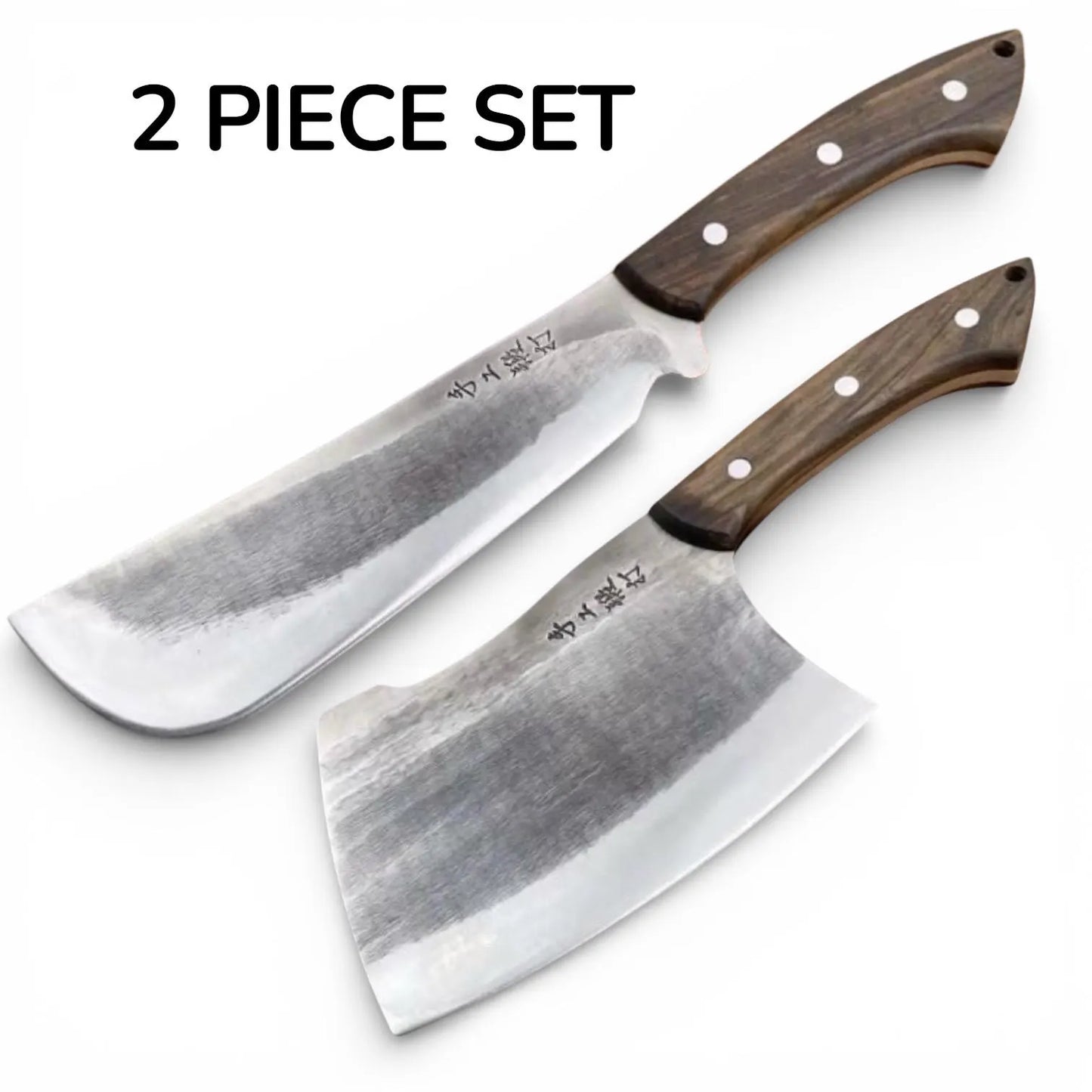 Forged Butcher Cleaver & Bone Chopper Set | 8CrMoV13 Heavy Kitchen Knives
