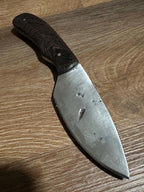 Hand Forged 5160 Carbon Steel Fixed Blade Knife Wenge Handle Handmade Leather Sheath RockinEDC Texas