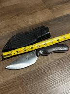 Hand Forged 5160 Carbon Steel Fixed Blade Knife Wenge Handle Handmade Leather Sheath RockinEDC Texas
