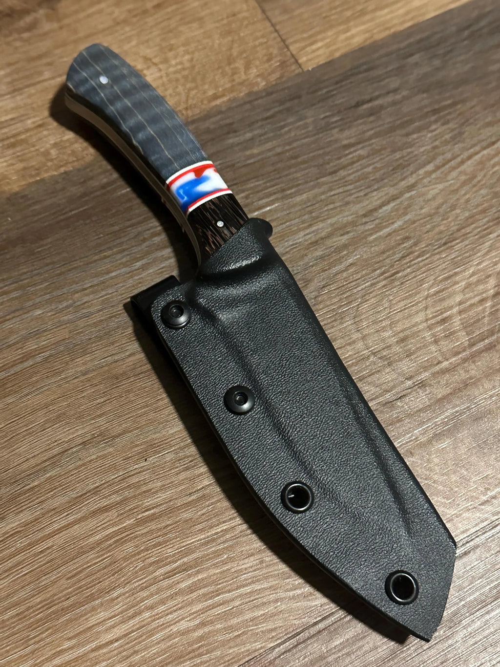 Handmade Fixed Blade EDC Knife — 8" with Custom Engraving & Kydex Sheath