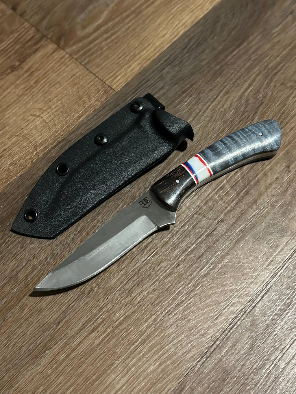 Handmade Fixed Blade EDC Knife — 8" with Custom Engraving & Kydex Sheath