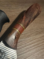 Handmade Farrier Rasp Knife – Cocobolo & Rosewood Handle with Yellow G10 Spacers – Custom Fixed Blade with Kydex Sheath – Made in Texas