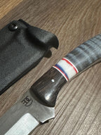 Handmade Fixed Blade EDC Knife — 8" with Custom Engraving & Kydex Sheath