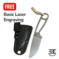 RockinEDC 6” Fixed Blade 3CR13MOV Kydex Sheath w/ Clip FREE Laser Engraving Camping, Bushcraft, Survival & Outdoor Lanyard Brown
