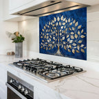 Golden Midnight Tempered Glass Backsplash – Kitchen Backsplash for Stove