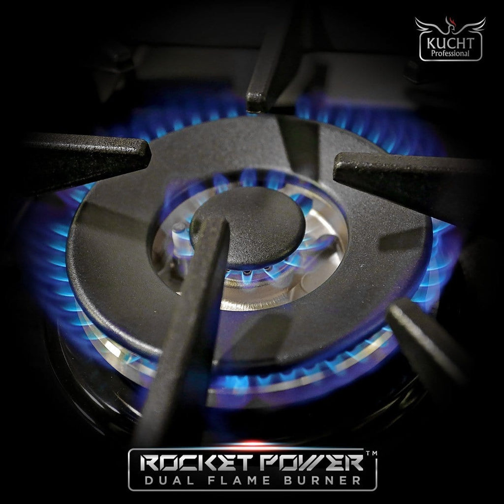Kucht 48" Propane Range in Stainless Steel, Red Doors, KNG481/LP-R