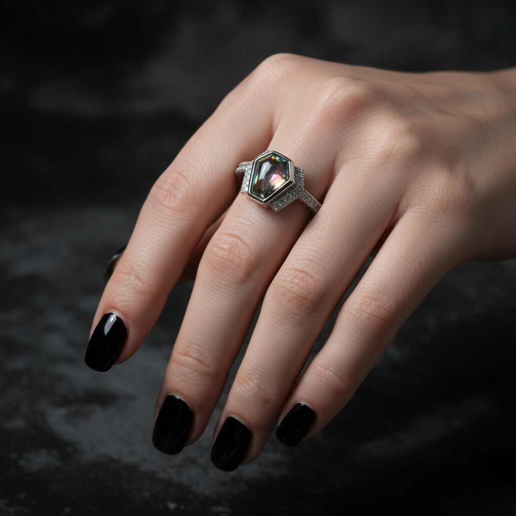 Macabre Skull Ring - On Hand
