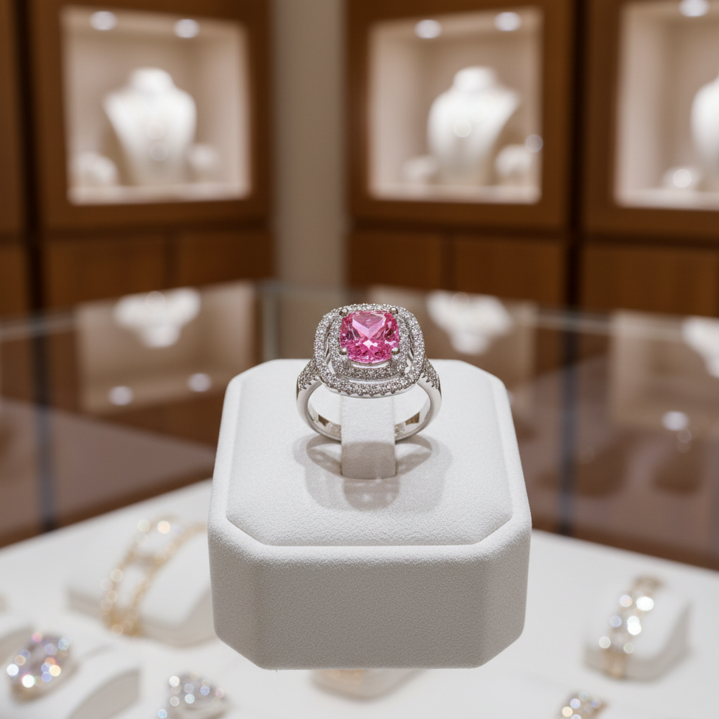 Pink Lantern Ring - Display Stand