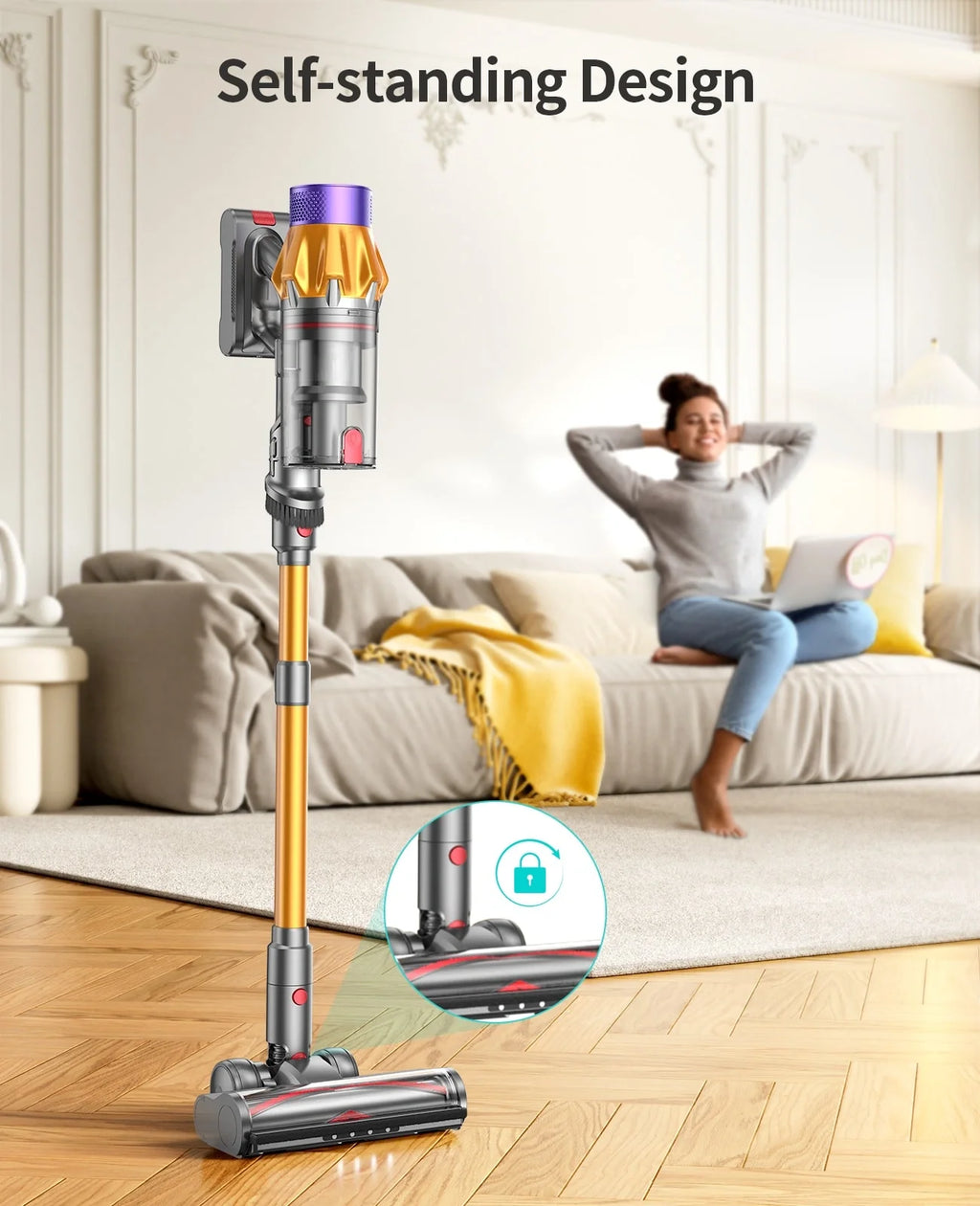 Honiture X7 Cordless Vacuum – 45KPa Suction, 60-Min Runtime & HEPA Filter