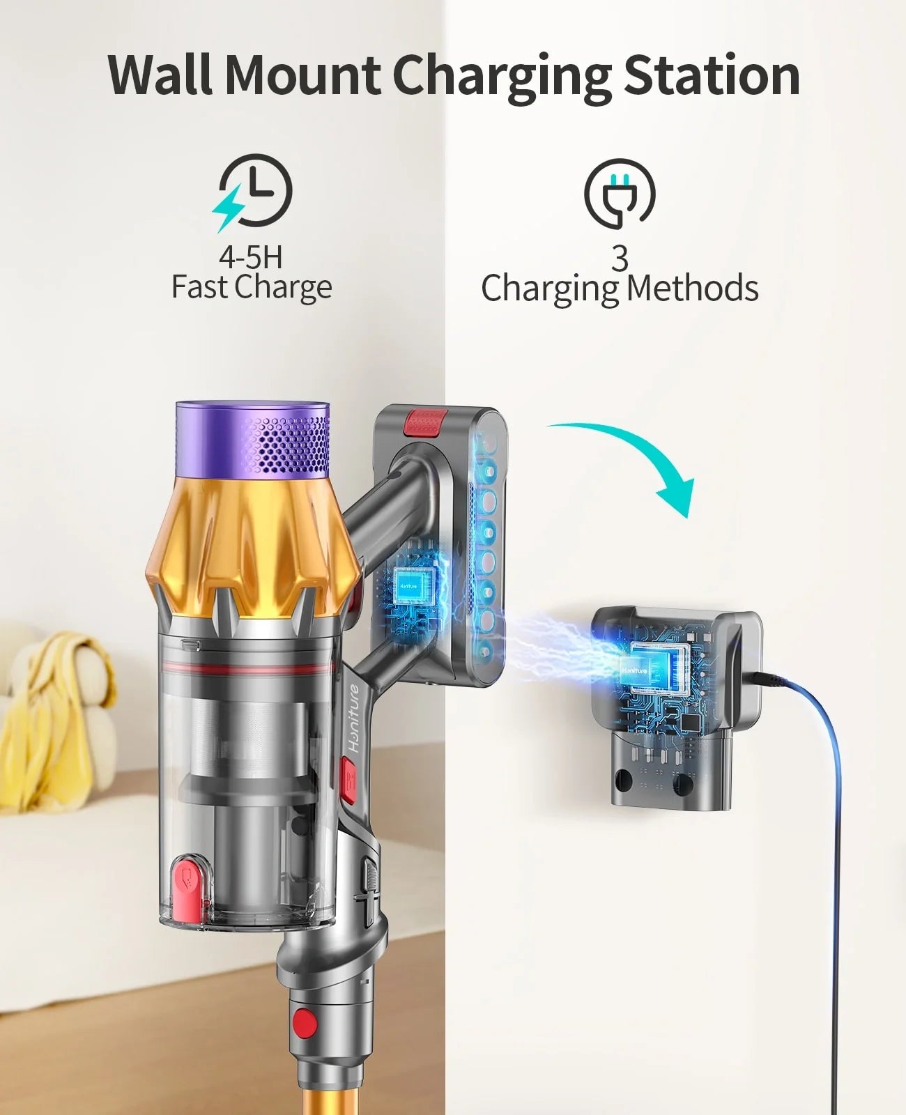 Honiture X7 Cordless Vacuum – 45KPa Suction, 60-Min Runtime & HEPA Filter
