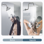 Bright Showers Shower Head Extension Arm with Flange S Shaped High Rise Extender,13 Inch